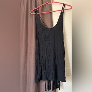 Mahina Black Fringe Tank Top